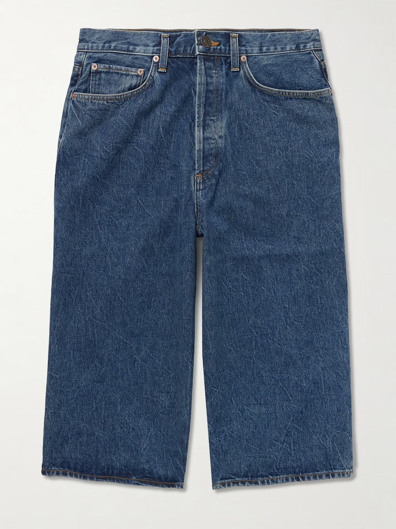 

Прямые джинсовые шорты Beesley AGOLDE, синий