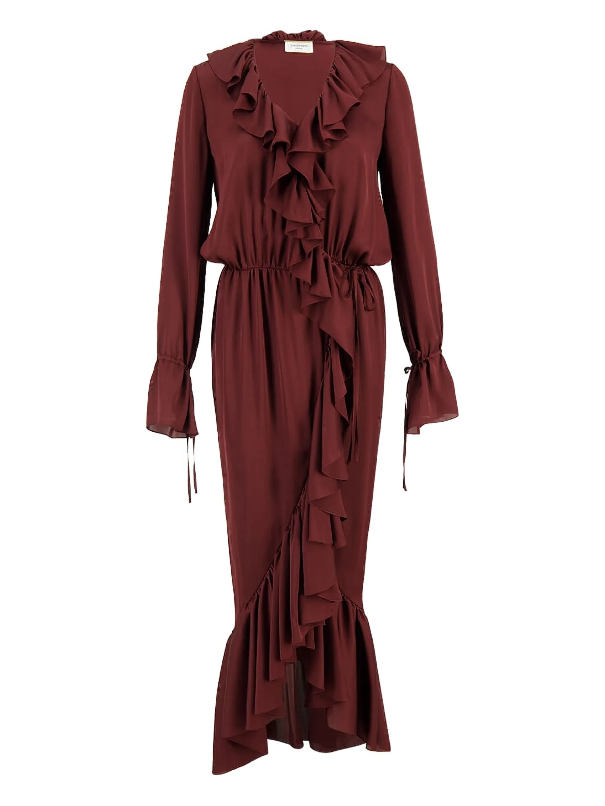 Шелковое платье Saint Laurent, красный