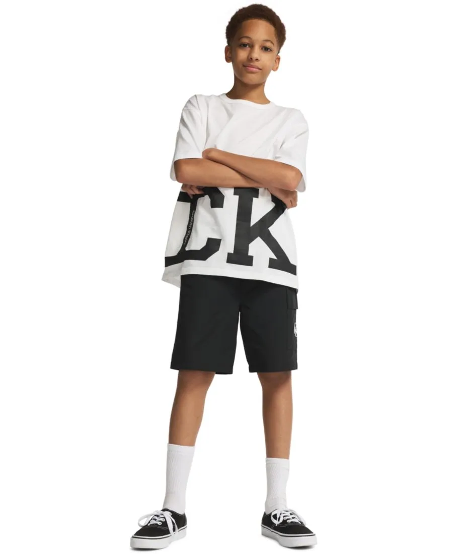 Детские шорты-карго из технологичной ткани, размер 8-20 Calvin Klein, черный