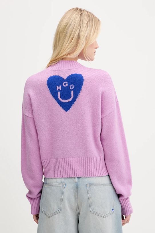 

Шерстяной свитер Hugo Blue, фиолетовый