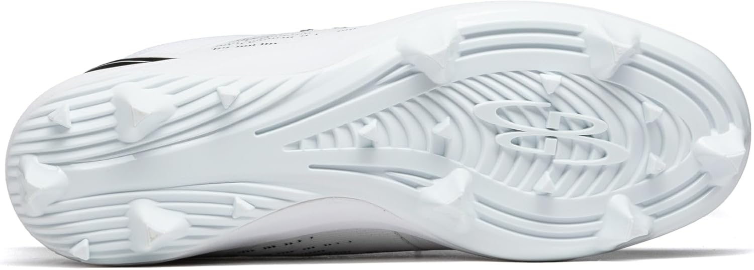 Мужские бутсы Boombah Viper Pureknit с литой подошвой - Status - Разные цвета - Разные размеры, белый/черный — фото 2