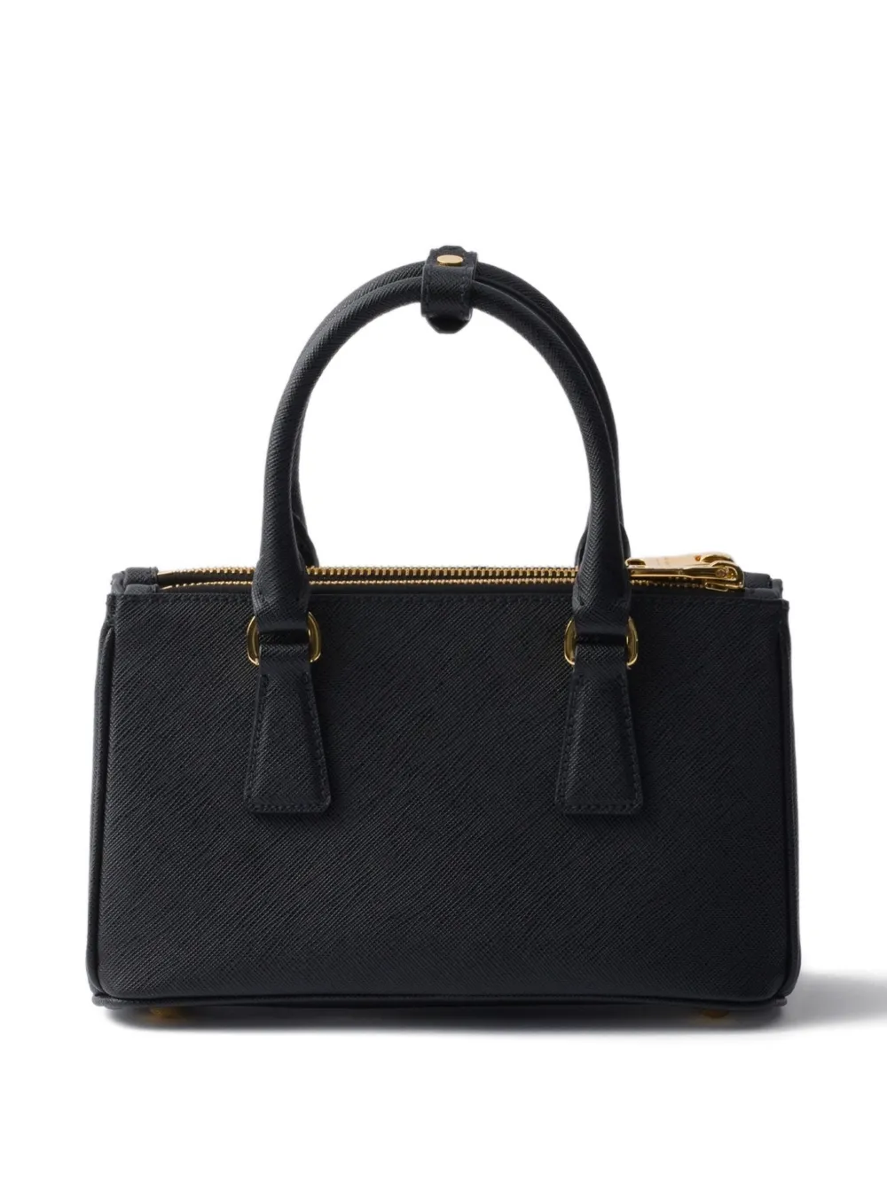Мини-сумка Galleria из сафьяновой кожи с верхней ручкой Prada, черный — фото 2