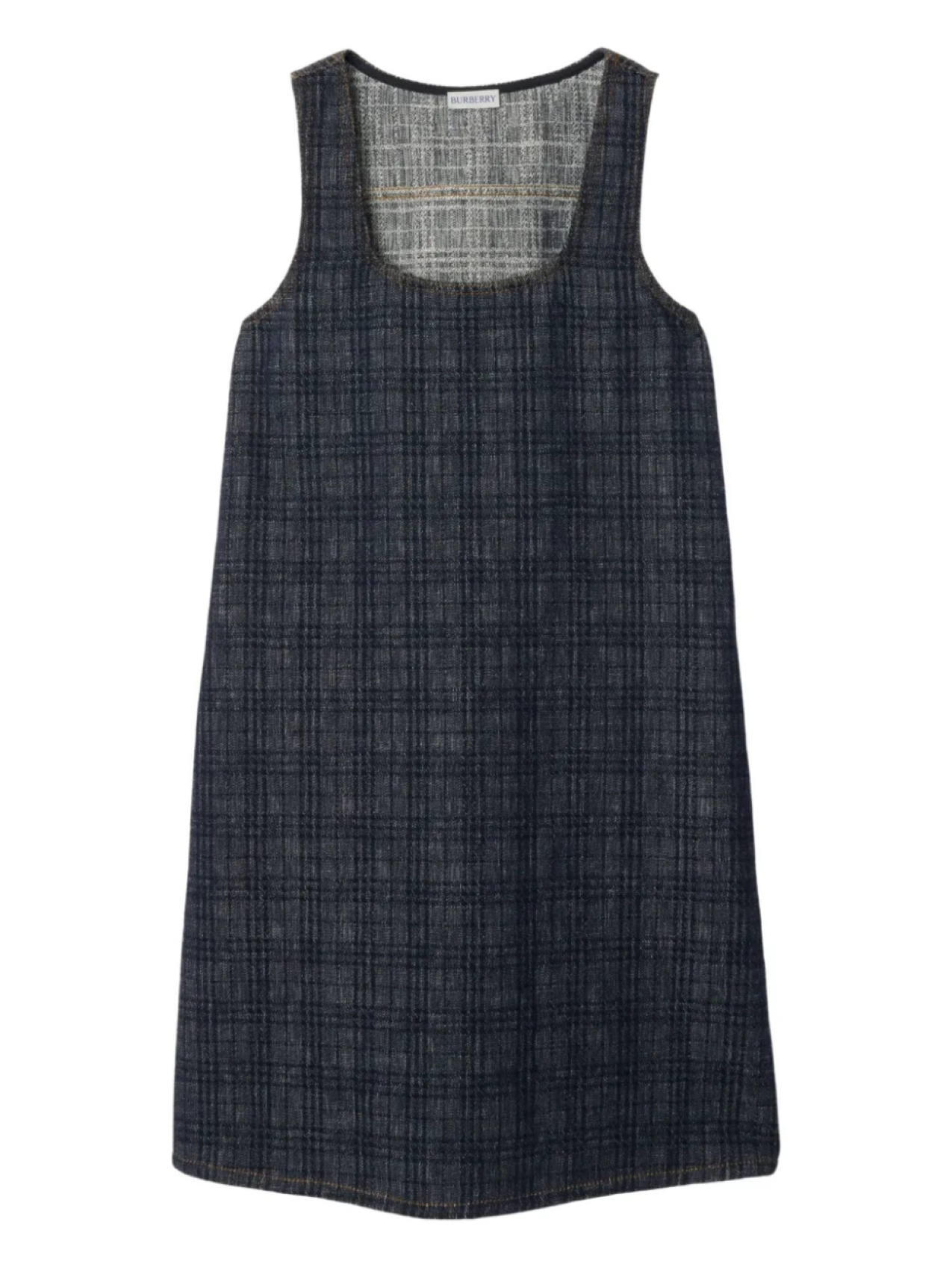 

Платье из денима в клетку Burberry, синий