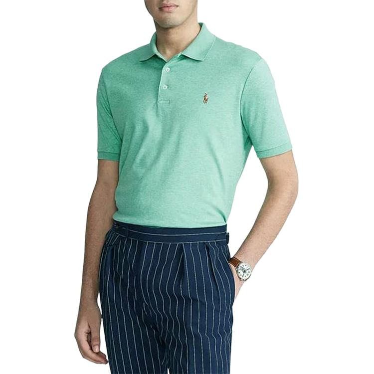 Футболка поло мужская мятно-зеленая Polo Ralph Lauren — фото 3