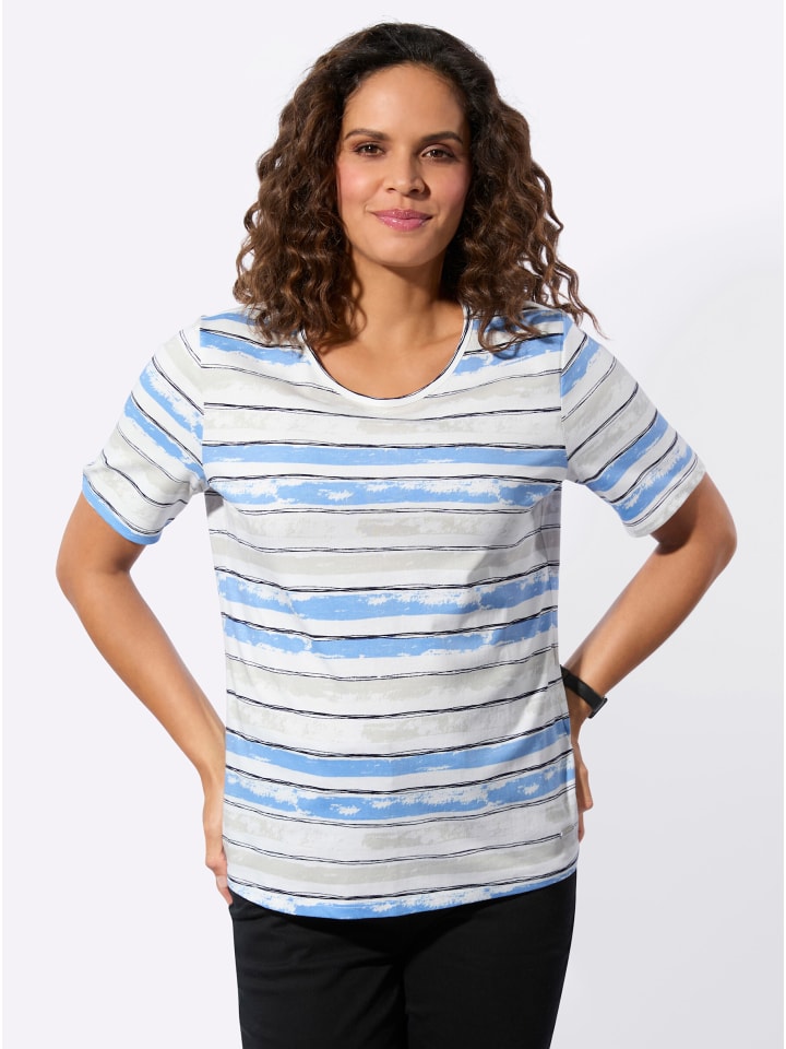 

Полосатая рубашка небесно-голубого и экрю цвета WITT WEIDEN