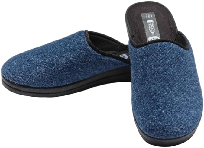 

I WUZZA BOTTLE Теперь удобные эко-тапочки для мужчин: переработанные, ультракомфортные, мягкие, идеально подходят для дома и улицы I Wuzza Bottle Now Comfy, темно-синий