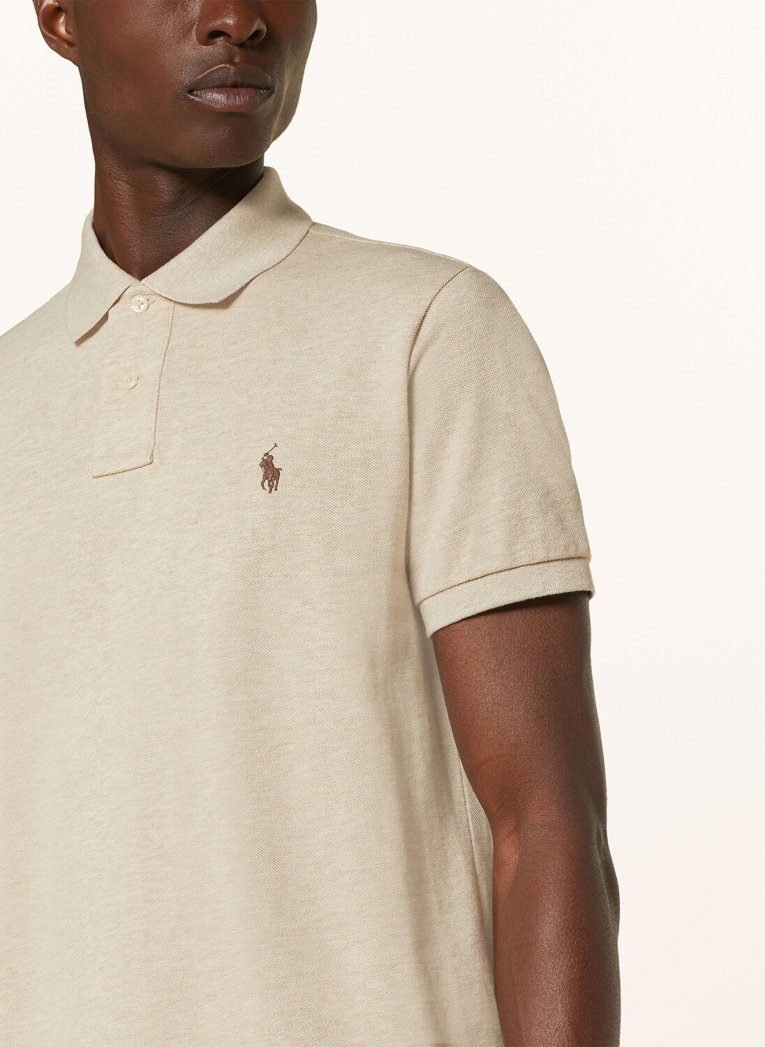 Рубашка поло узкого кроя из пике на заказ POLO RALPH LAUREN, светло-коричневый — фото 4