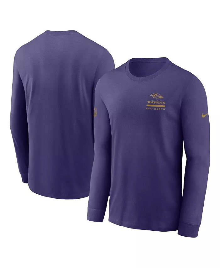 

Мужская фиолетовая футболка с длинным рукавом Baltimore Ravens Sideline Performance Nike