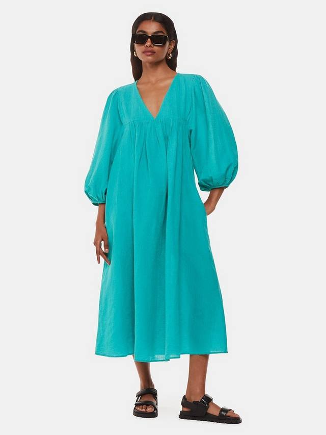 

Льняное платье миди petite gloria Whistles, цвет Turquoise