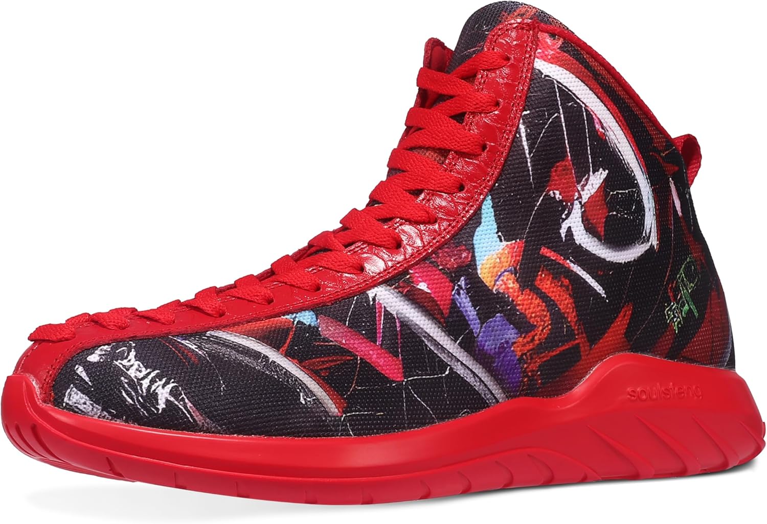 

Мужские и женские высокие кеды с уникальной шнуровкой, легкие, с противоскользящей подошвой, для уличного баскетбола Soulsfeng, Graffitired