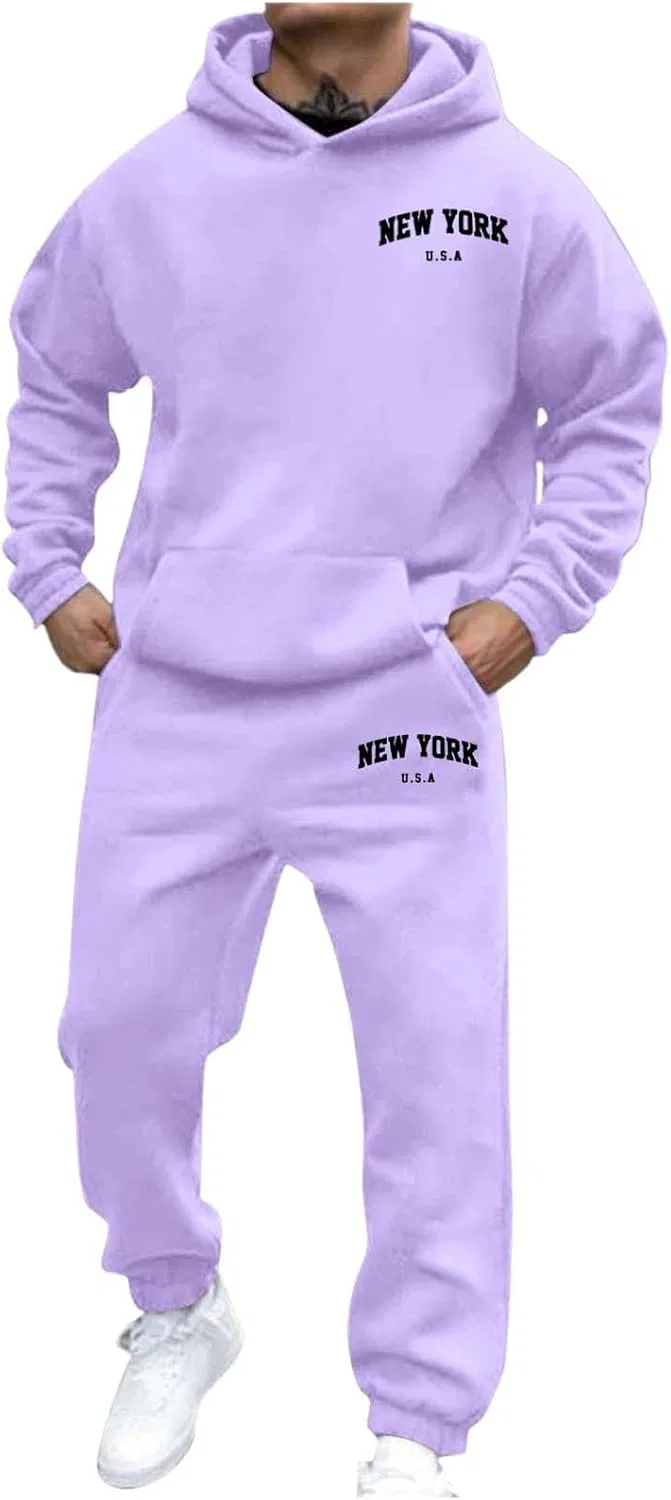 Спортивный костюм с принтом, бренд Generic, New York-light Purple