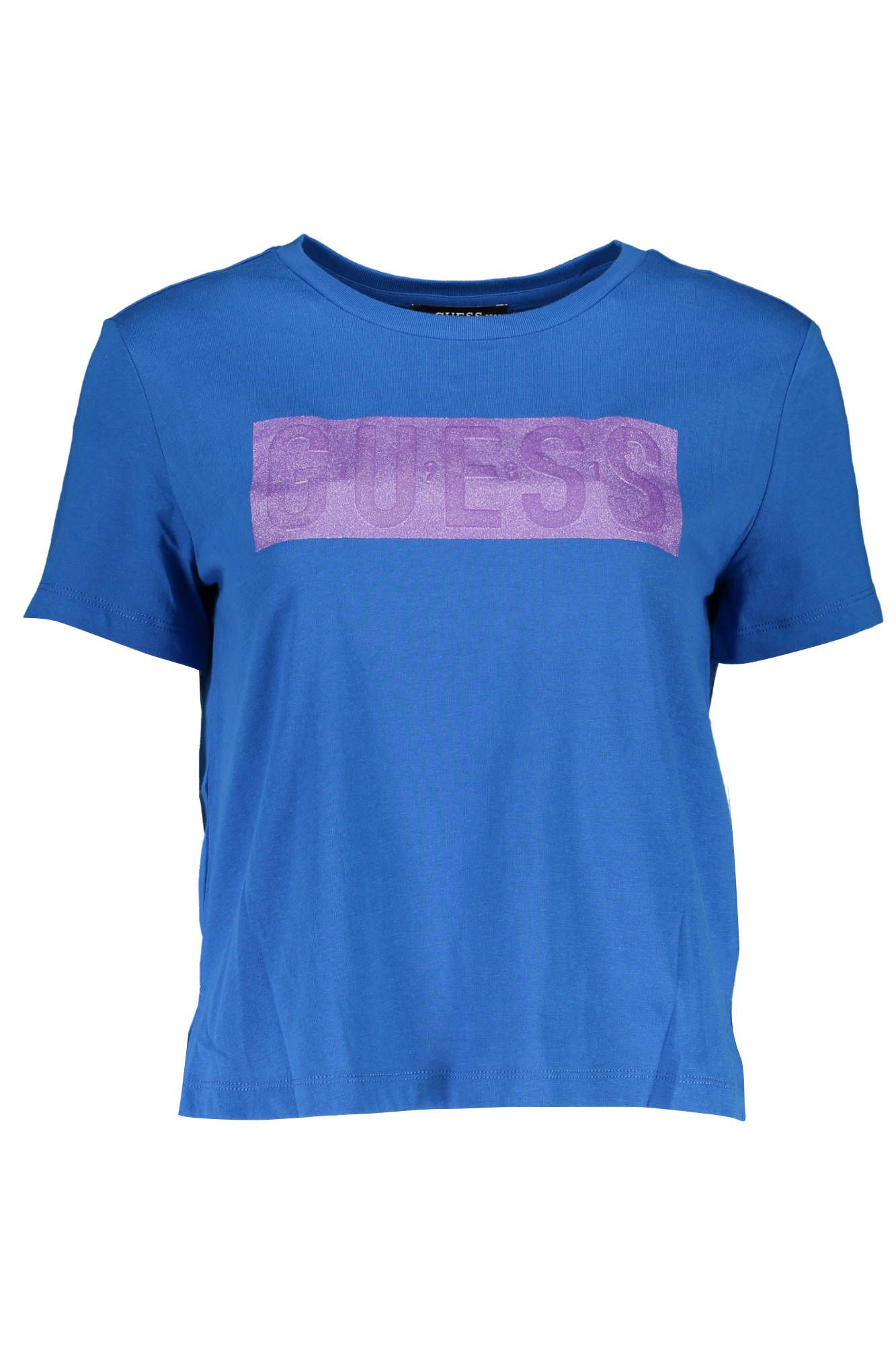 

Синяя хлопковая женская футболка Guess Shoes