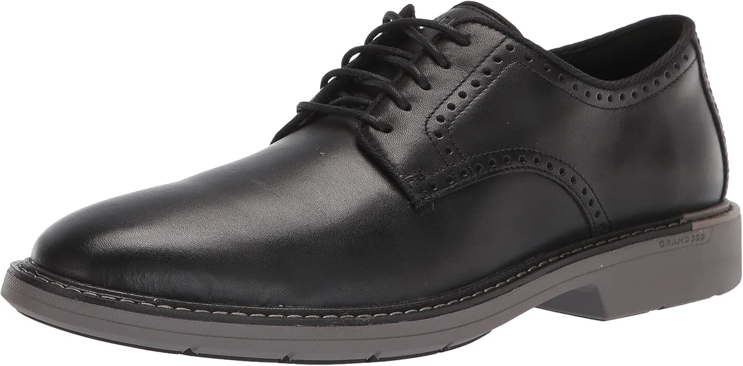 Классические мужские туфли-оксфорды Cole Haan с гладкой передней частью, черный/серый