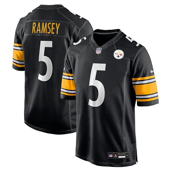 

Мужская черная игровая футболка Pittsburgh Steelers Jalen Ramsey Nike