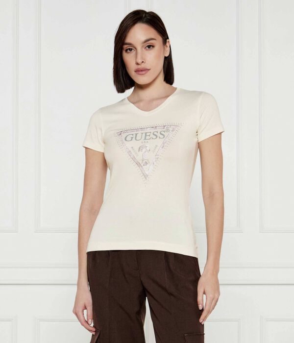 

Футболка с рисунком питона Slim fit Guess Jeans, экрю