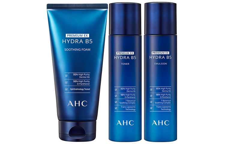 

AHC B5 тонер, эмульсия и очищающее средство набор уход за кожей увлажняющий и гидратирующий очищающий набор из трех предметов A.H.C