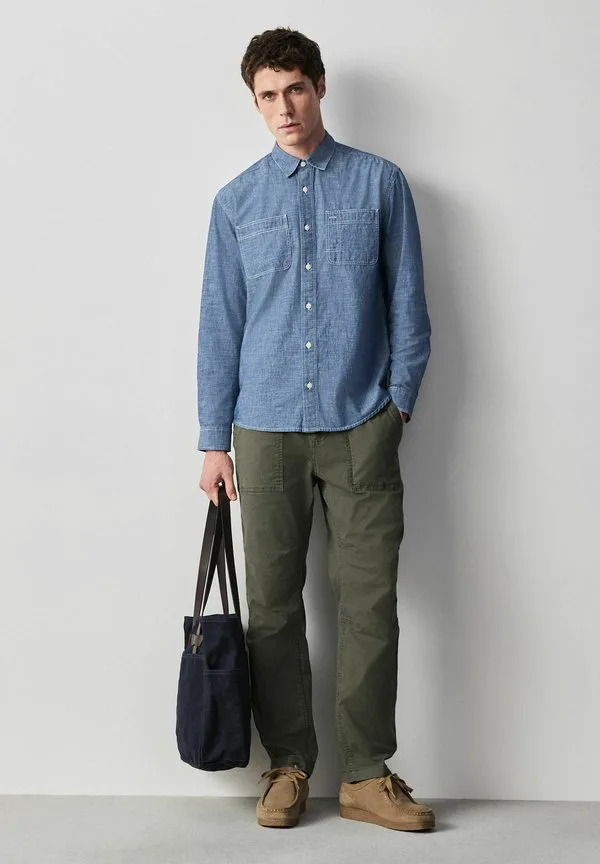 Рубашка с длинным рукавом и карманами стандартного кроя Next, Blue Chambray — фото 2