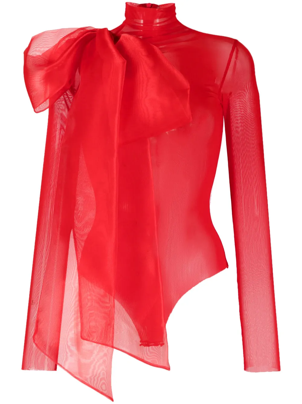 

Полупрозрачное боди с бантом Atu Body Couture, красный