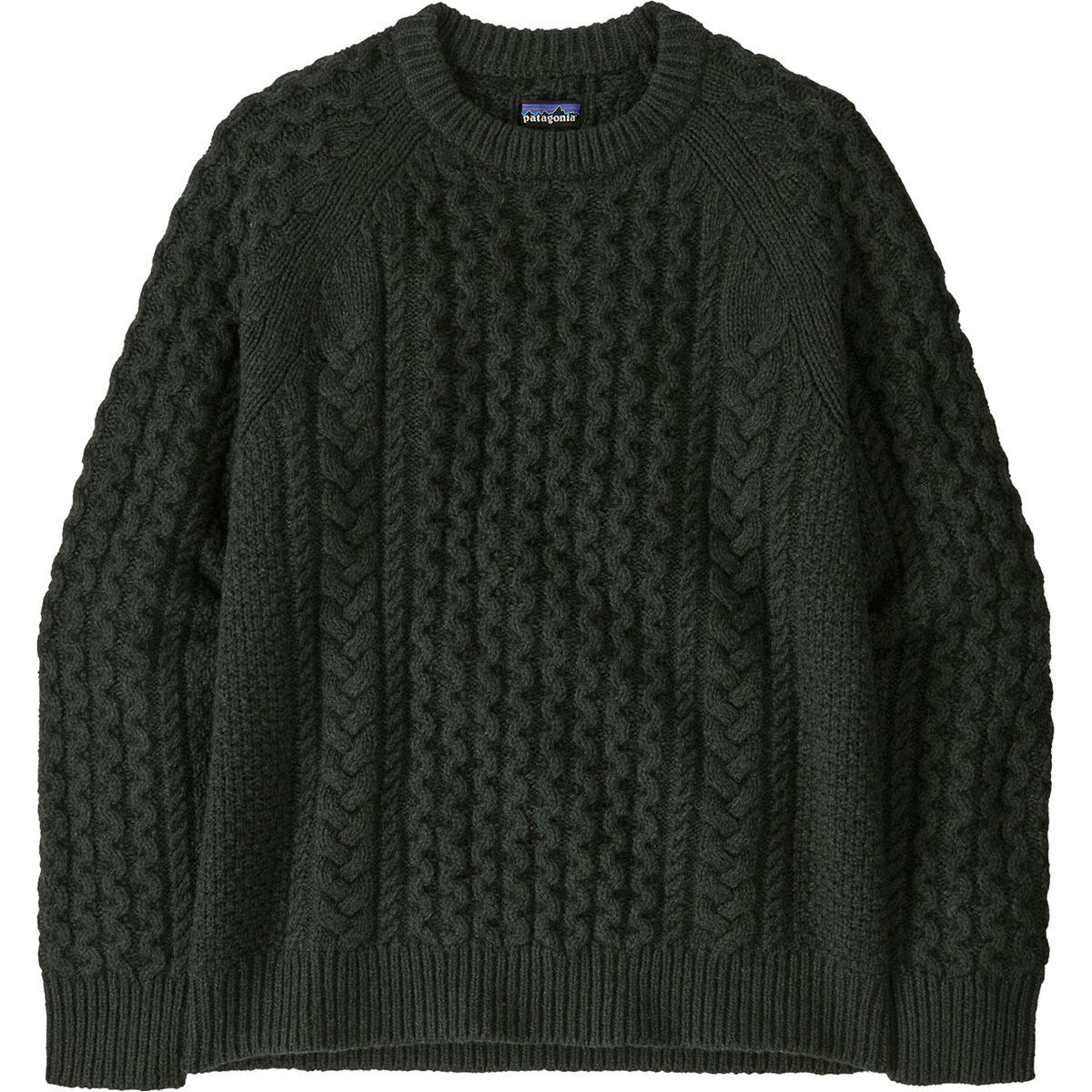 

Свитер Recycled Wool-Blend Cable Knit с круглым вырезом Patagonia, зеленый