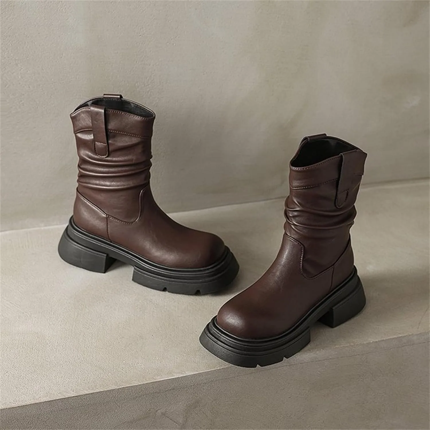 Женские ботинки на платформе Generic, кофейный — фото 3