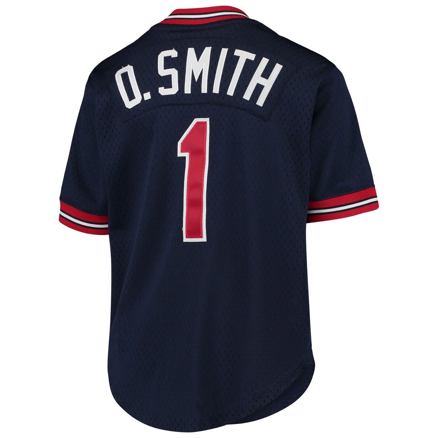 Молодежная футболка Mitchell & Ness Ozzie Smith Navy St. Louis Cardinals Cooperstown Collection, сетчатая тренировочная майка для ватина Unbranded — фото 3