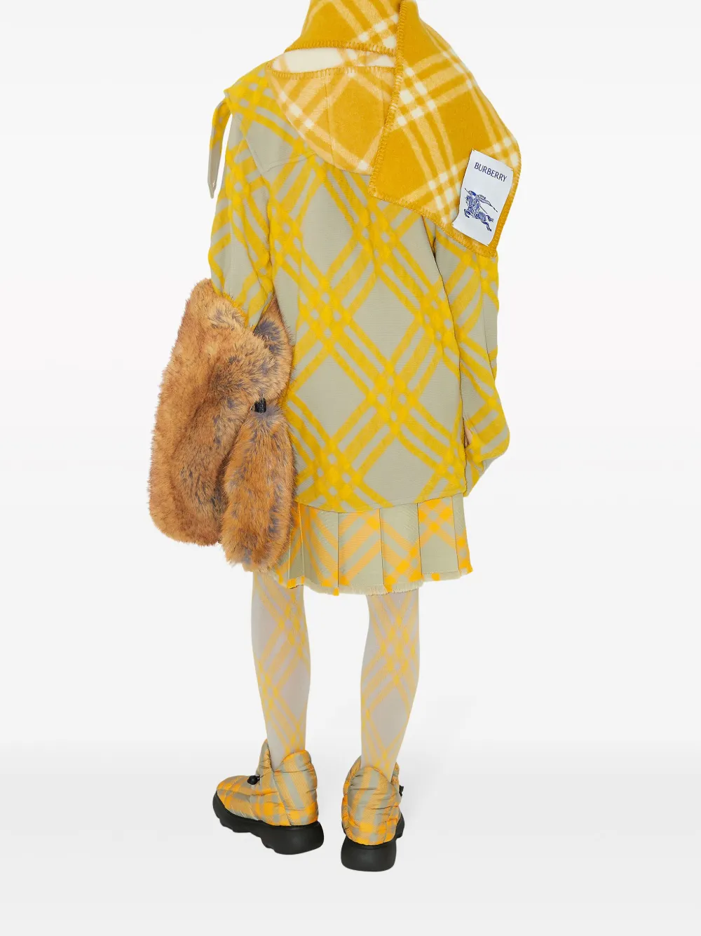 Рубашка Burberry, женская, серый, клетчатая — фото 4