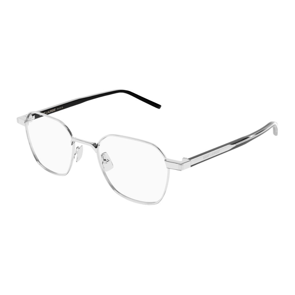 

SAINT LAURENT Металлические квадратные очки для зрения Unisex Silver