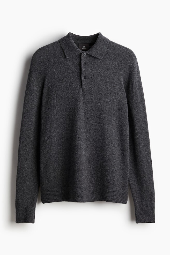 

Свитер-Поло из шерсти обычного кроя H&M, серый