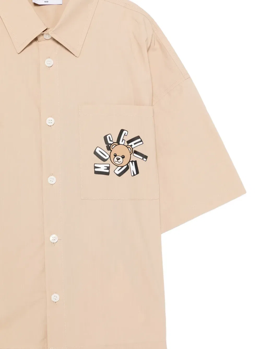 Рубашка с карманом Moschino Kids, бежевый — фото 3