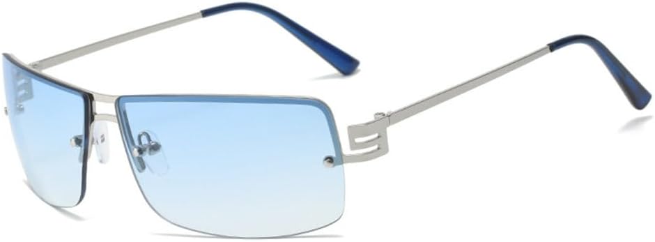 

MUTYNE Роскошные квадратные солнцезащитные очки без оправы для женщин и мужчин, модные солнцезащитные очки с оригинальными линзами, винтажные панк-очки для вождения, Blue