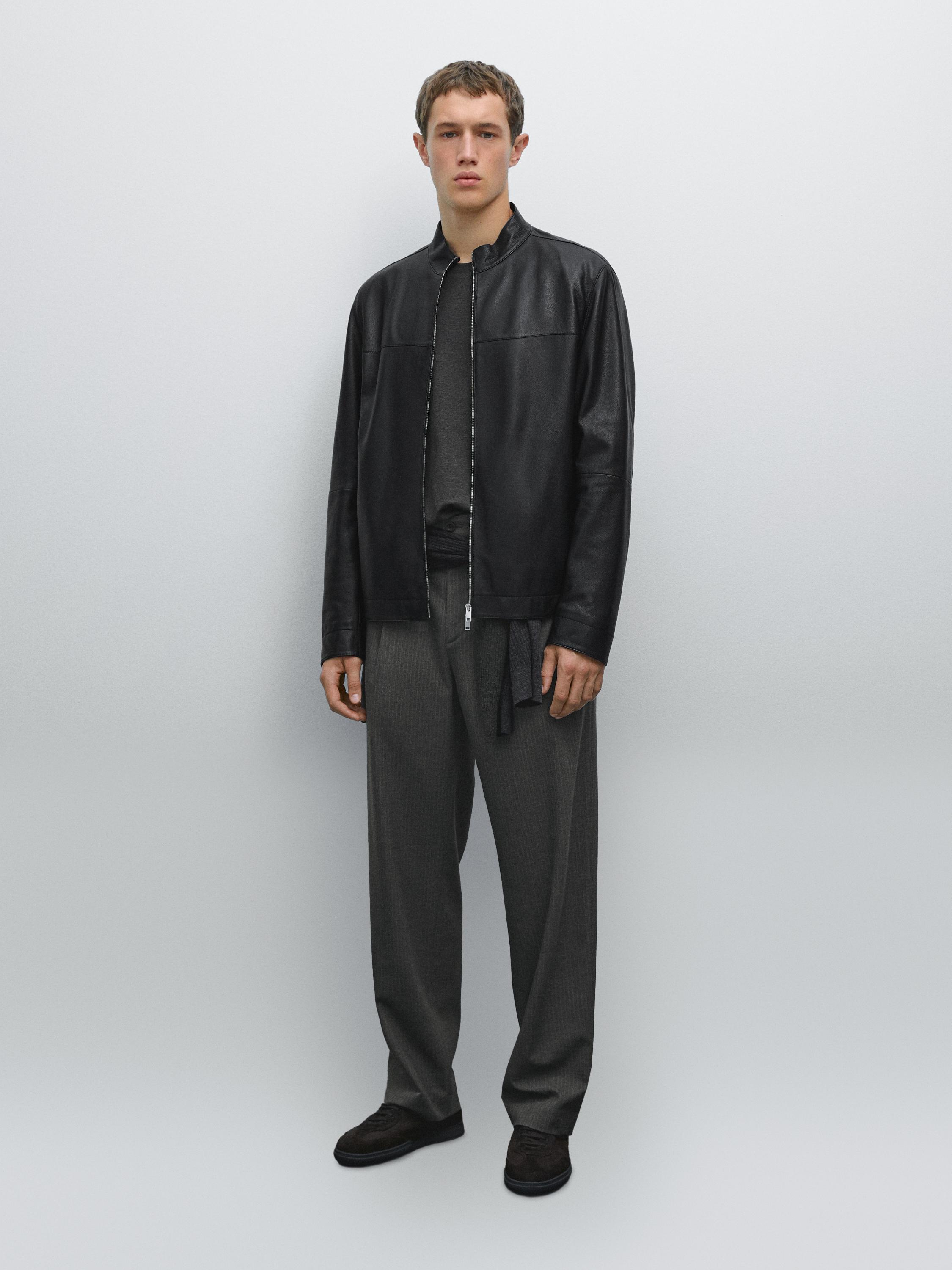 

Куртка из овчины наппа Massimo Dutti, черный