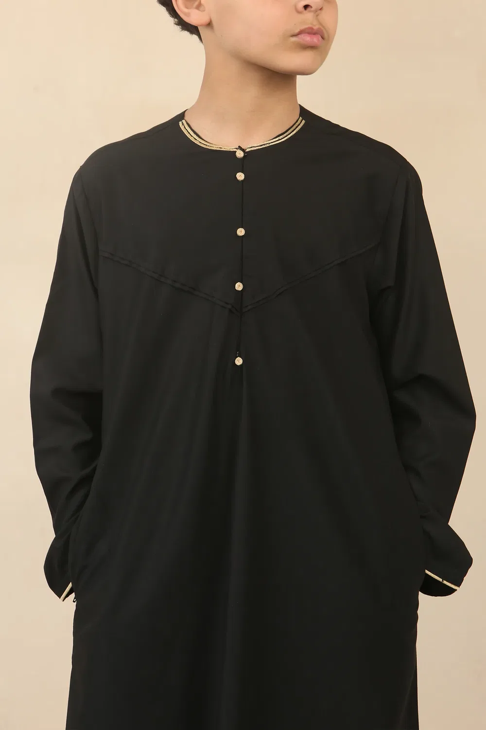 Arabic Thobes Детский черный халат Jubba в Омане для мальчиков из Саудовской Аравии в честь праздника Ид-Тобе — фото 4