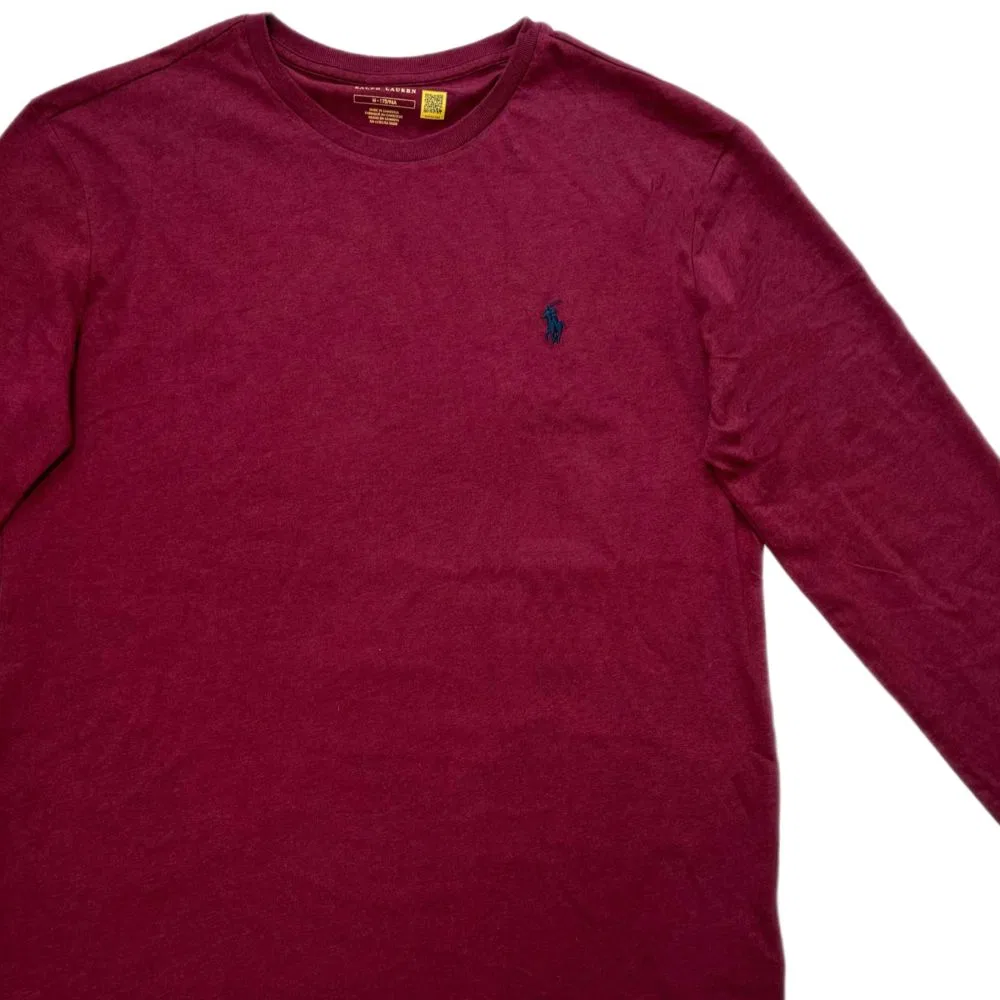 Футболка Polo Ralph Lauren с круглым вырезом, умеренный прямой крой, цвет виноградный красный — фото 4