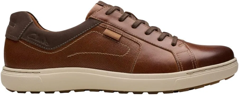Кружевные кроссовки Clarks Mapstone Weißes Leder EU, Tan Leather — фото 2
