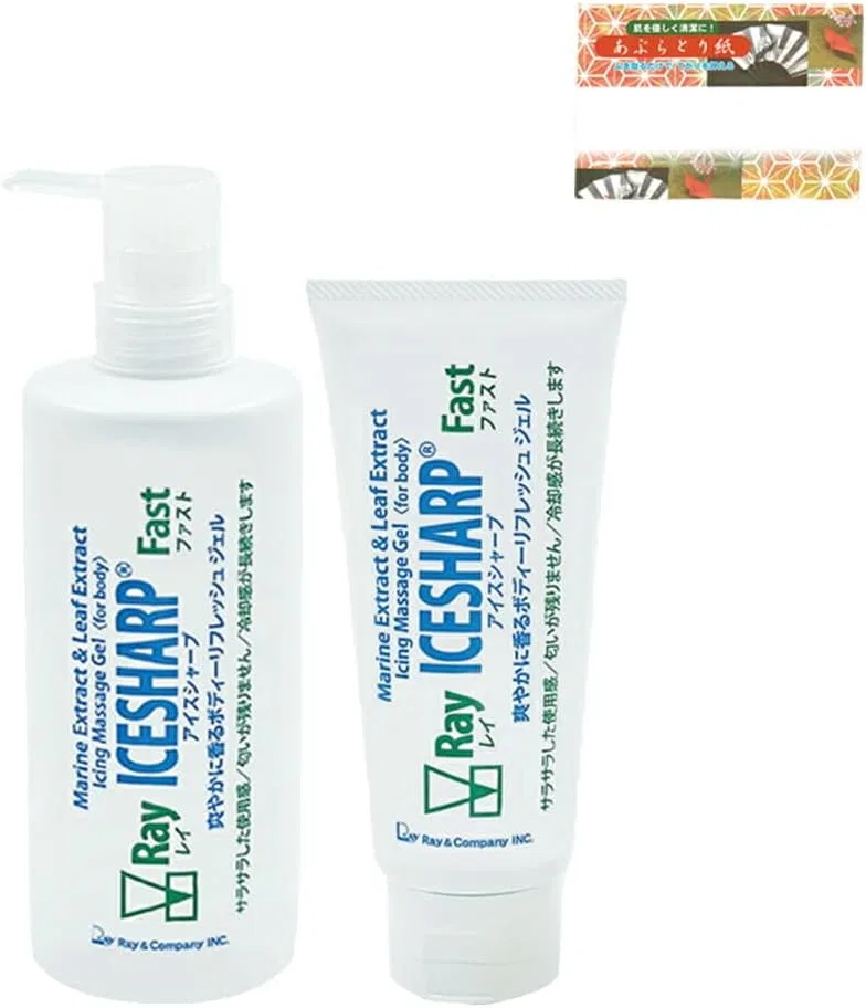 Охлаждающий гель для тела Ray & Company Ice Sharp Fast 120г + 500г + промокашки для лица