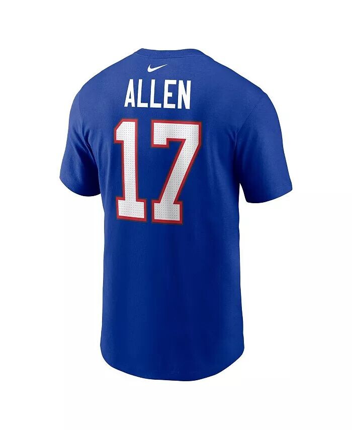 Мужская футболка с именем и номером игрока Josh Allen Royal Buffalo Bills Nike, синий — фото 3