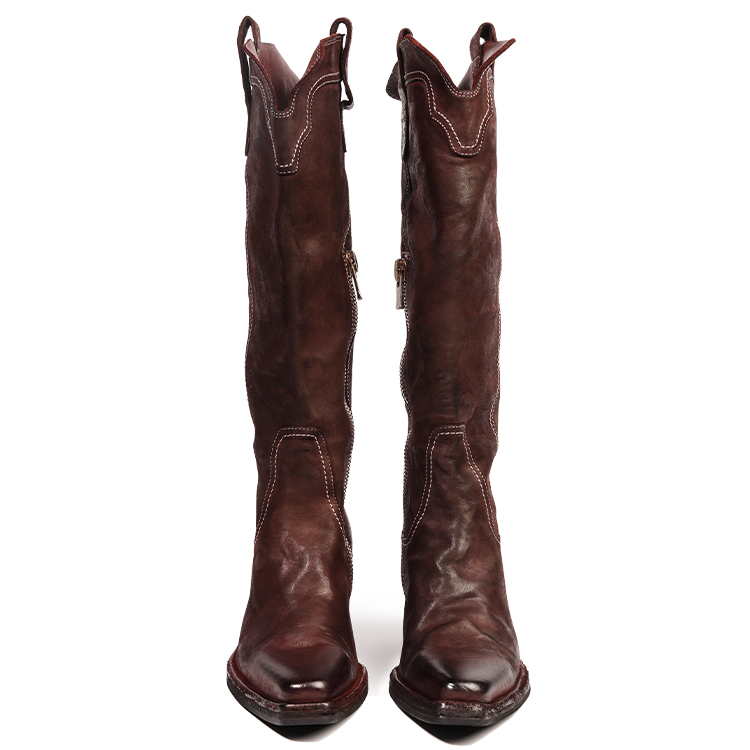 Dreambox Дримбо женские высокие сапоги на каблуке 7 см шоколадные, цвет Chocolate — фото 4