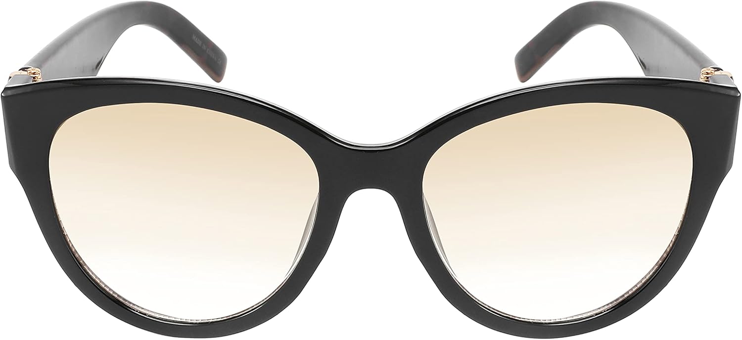 

EDGEIWEAR Винтажные дизайнерские женские солнцезащитные очки-«кошачий глаз» с защитой от УФ-излучения UV400 и градиентными или золотистыми зеркальными линзами, Black & Tortoise Shell