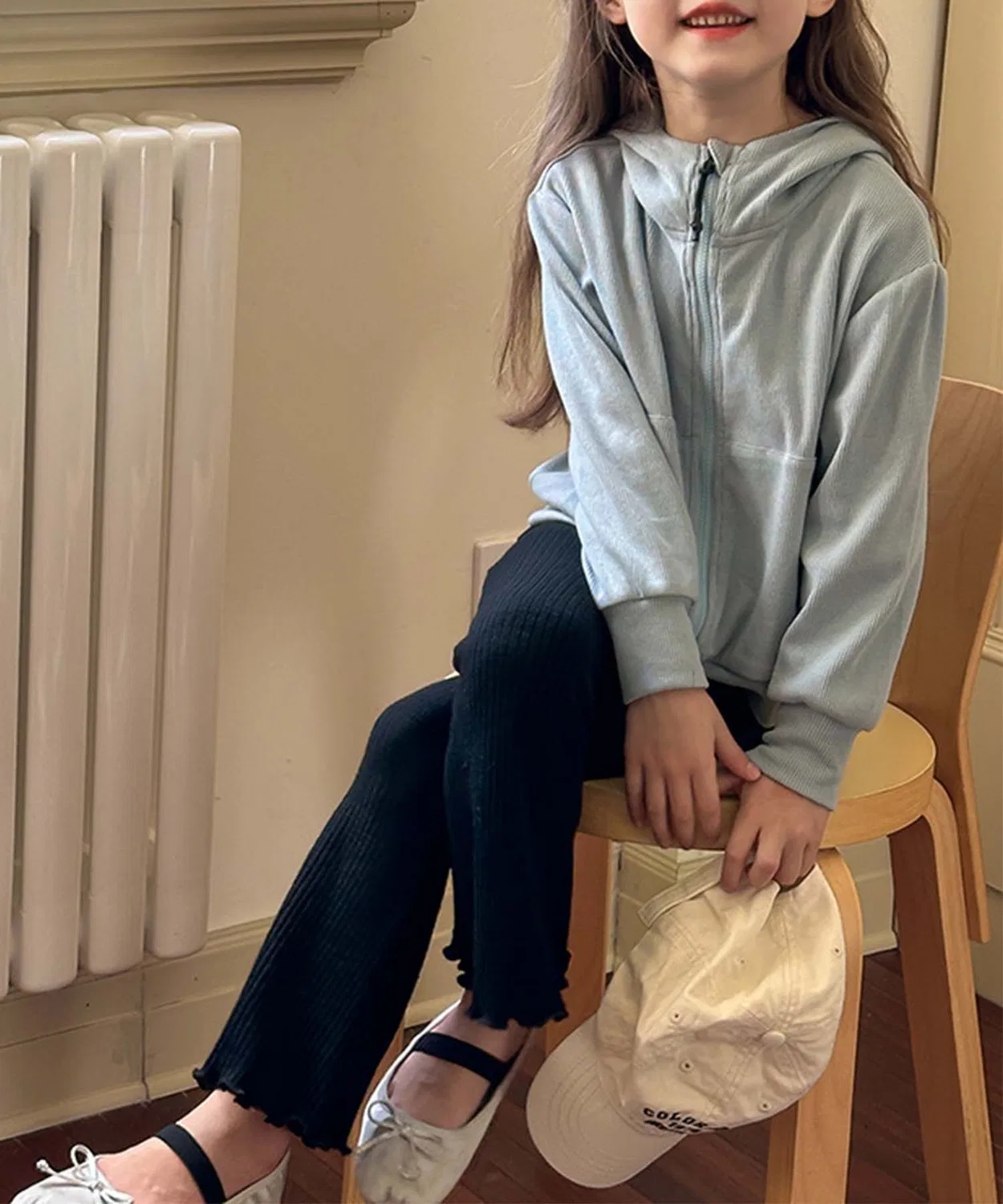 Детская кофта-худи на молнии aimoha-KIDS- офф-белый — фото 3