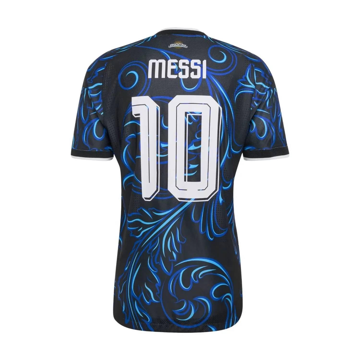 Оригинальная выездная футболка Месси Adidas Argentina 26, цвет «черный, светло-голубой» — фото 2