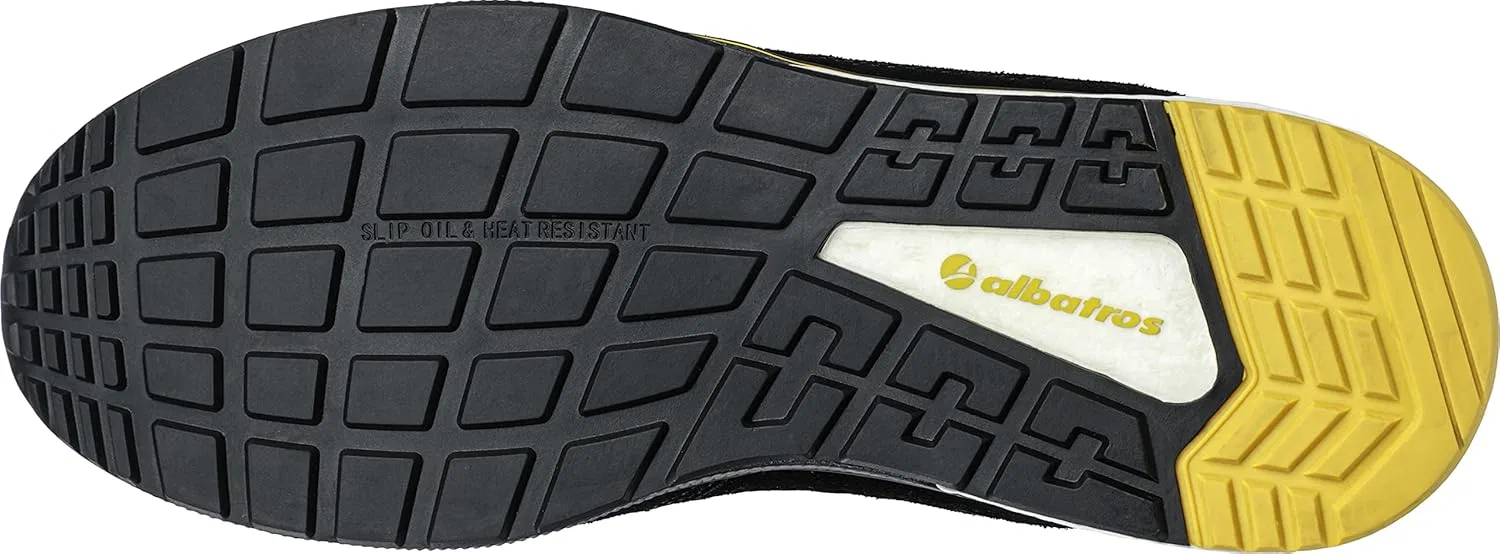 Рабочие защитные ботинки ALBATROS Court Black Low, черные, S3 ESD HRO SRC, с защитным носком из стекловолокна, дышащие, нескользящие, без металлических деталей, мужские — фото 4
