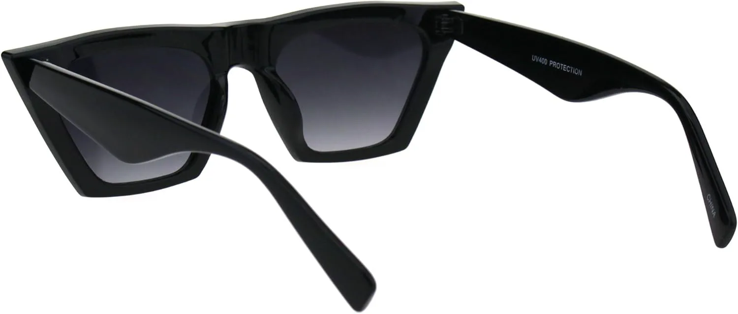 

Женские футуристические квадратные солнцезащитные очки в стиле «кошачий глаз» с плоской верхней частью, в готическом, ретро и модерн стиле SA106, Black Smoke