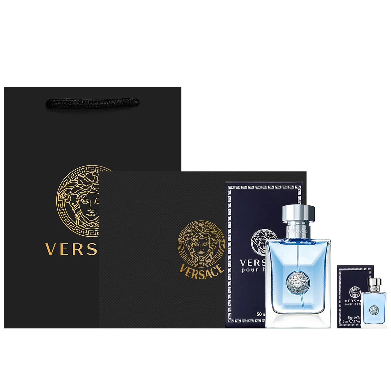 Набор парфюмерии Versace с сумкой 50 мл + 5 мл мужской
