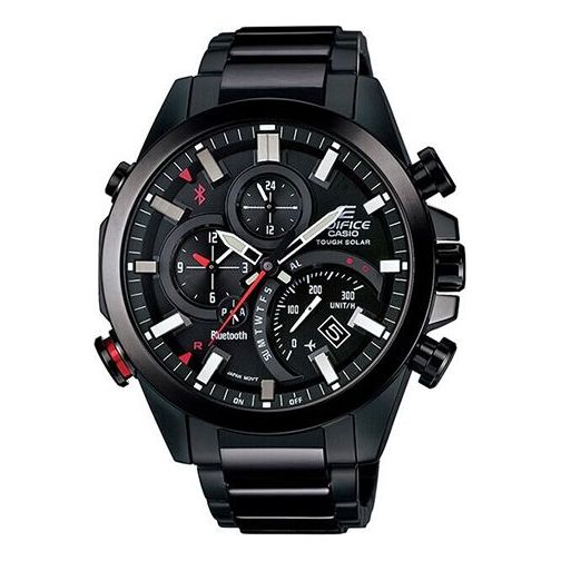 

Часы CASIO Quartz Waterproof EDIFICE Solar Powered Sapphire Crystal Mens Black Analog, черный
