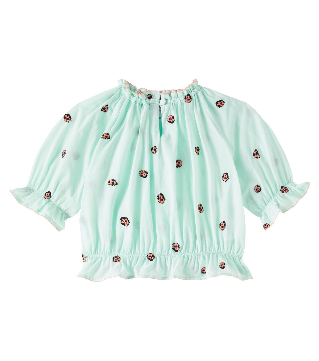 

Вышитая хлопковая блуза Stella McCartney Kids, Verdino/