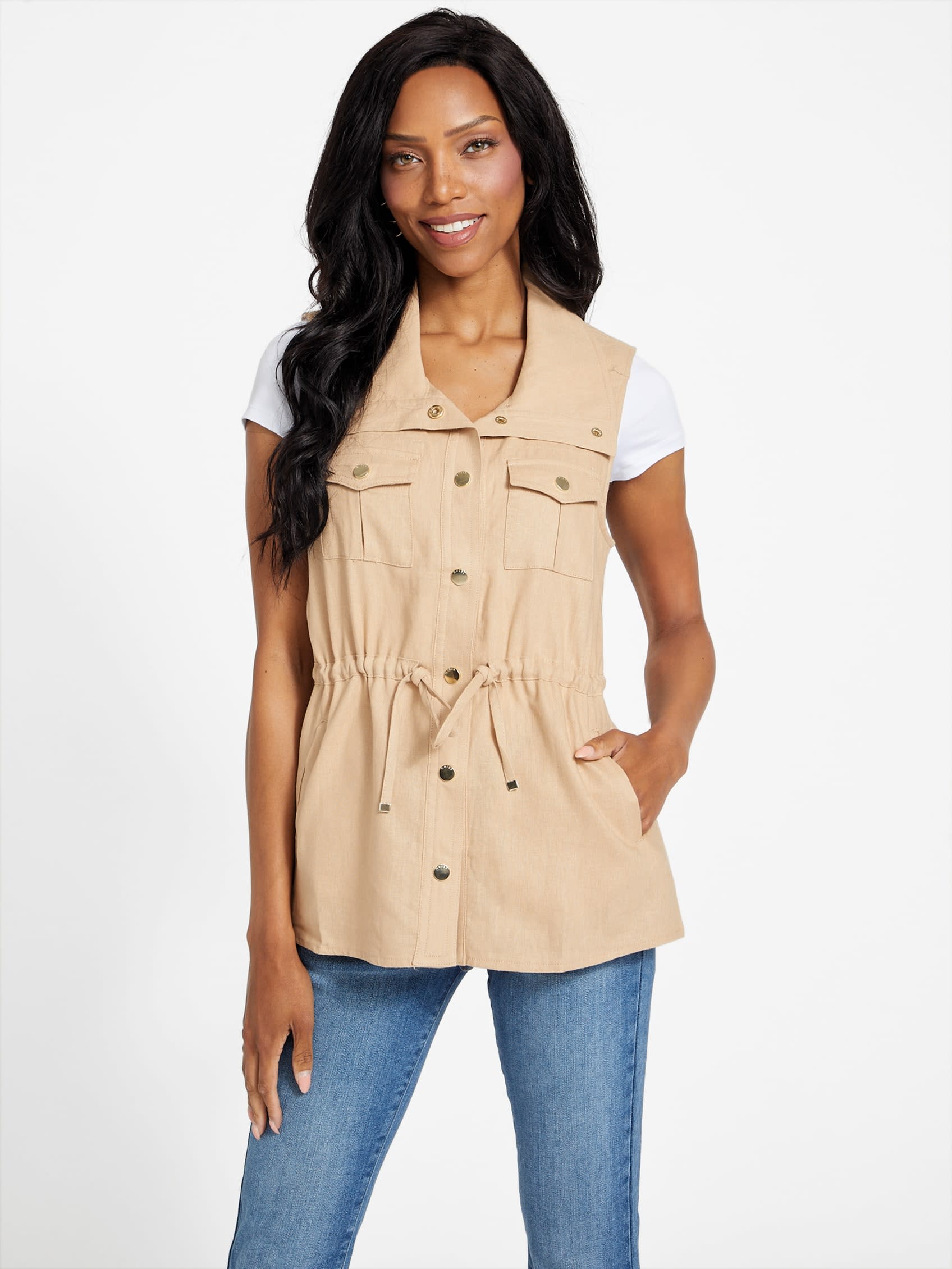 

Жилет Venus из льняной ткани Guess Factory, цвет g118