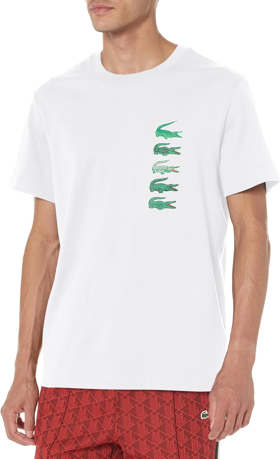 

Мужская футболка Lacoste с круглым вырезом, коротким рукавом, стандартным кроем и графикой, White, Белый, Мужская футболка Lacoste с круглым вырезом, коротким рукавом, стандартным кроем и графикой, White