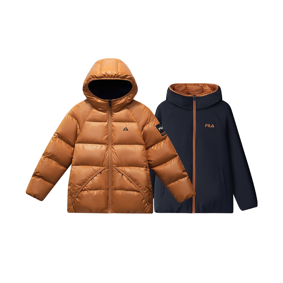 Double Sided Down Jacket PERFORMANCE FPH Clay Kids' FILA KIDS, оранжевый — фото 3