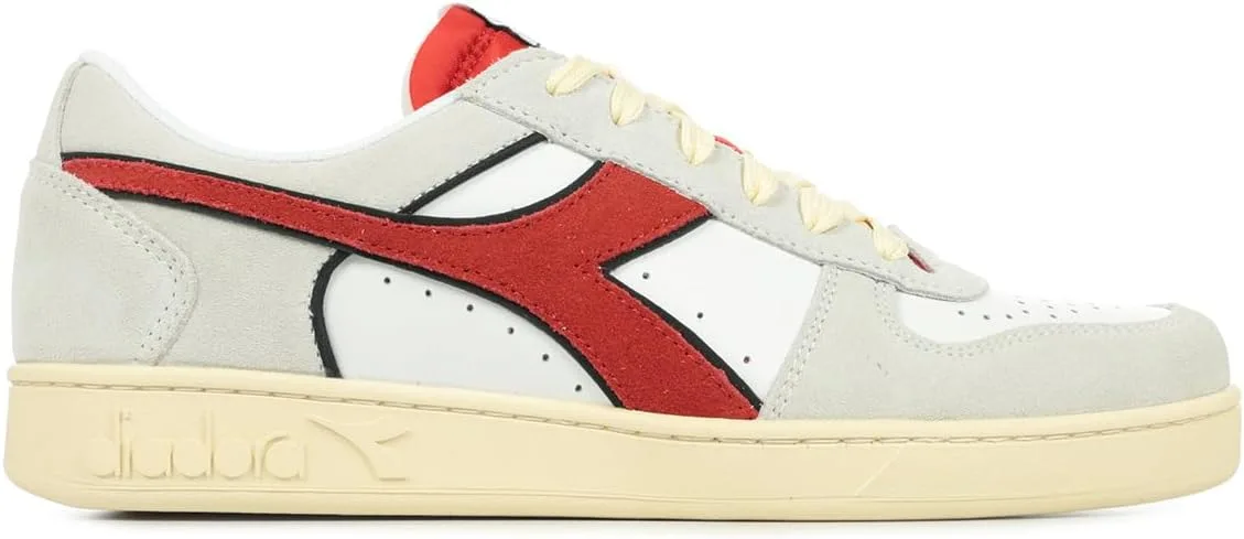Гимнастические кроссовки Diadora унисекс Magic Basket Low из замшевой кожи, белый/красный