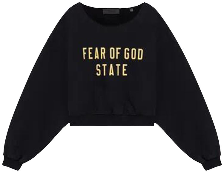 

Укороченный свитер с круглым вырезом из плотного флиса Fear of God Essentials, черный